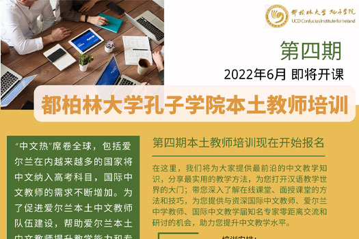 都柏林大学孔子学院2022本土教师培训（第四期）今起报名！